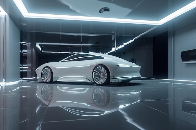 Futurystyczny projekt koncepcyjny samochodu autorstwa generative ai