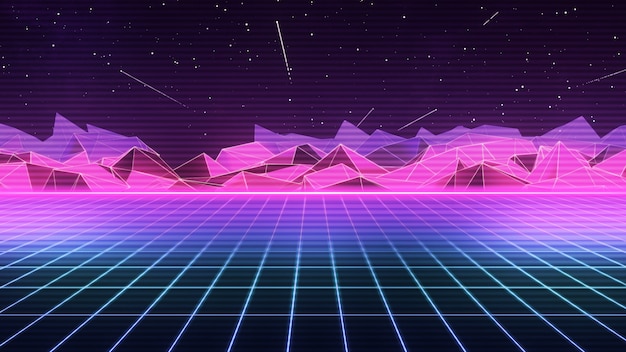 Futurystyczny Retro Synthwave Z Lat 80