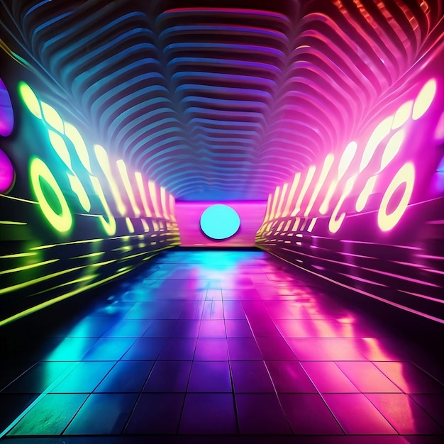 futurystyczny tunel w klubie dyskotekowym