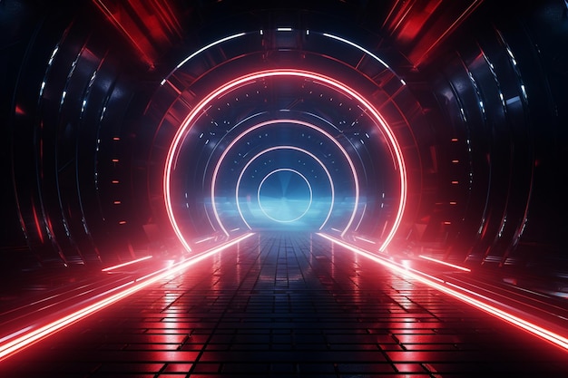 Futurystyczny tunel z oświetleniem