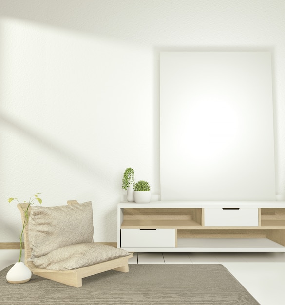 Gabinet nowoczesny pusty pokój, minimalistyczny design w japońskim stylu.