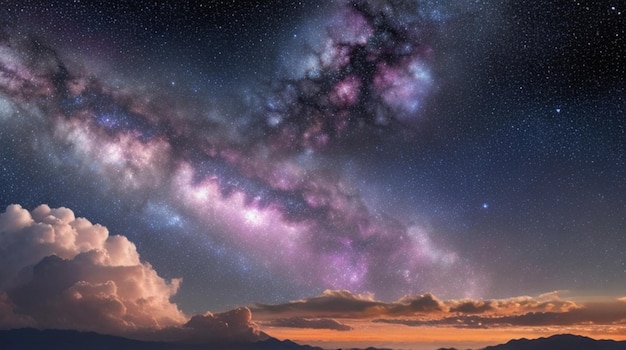 Galaktyka gwiazd energia diamentowa chmura różowy bóg