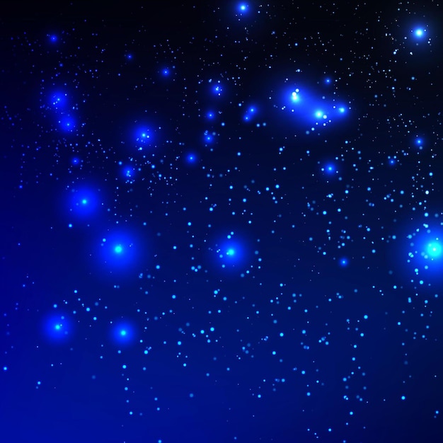 Galaktyka i gwiazdy na tle ciemnego nocnego nieba