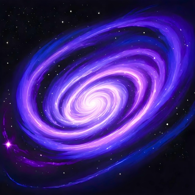 galaktyka, która jest fioletowa i ma galaktykę w środku