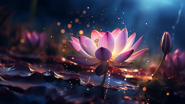 Zdjęcie galaktyka lotus flower w 4k sharp focus