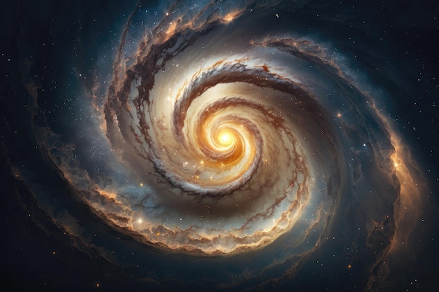Galaktyka spiralna ze słowem galaktyka na dole