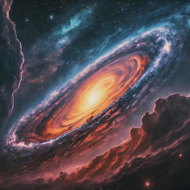 Galaktyka w przestrzeni 3D ilustracja