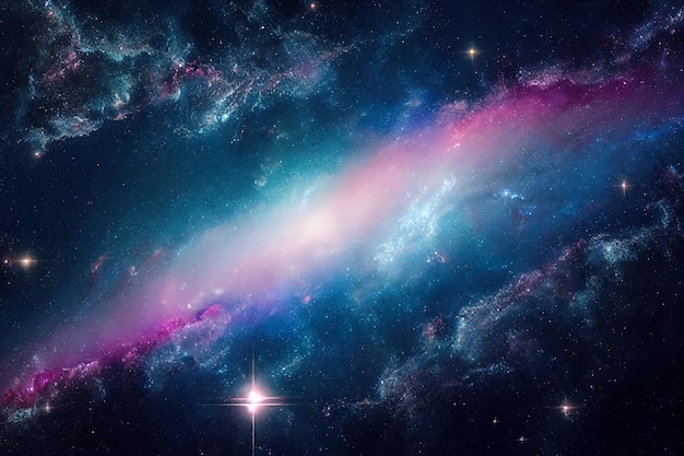 Galaktyka z gwiazdami i kosmicznym pyłem we wszechświecie Kosmiczna mgławica ilustracja 3d