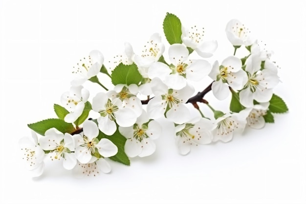 gałąź drzewa z białymi kwiatami