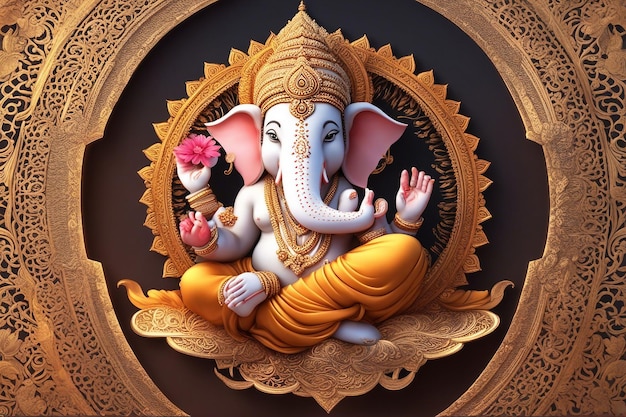 Ganesha Aum Hinduski festiwal na Ganesh Chaturthi