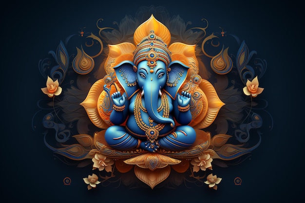 Ganesha idol diwali tło