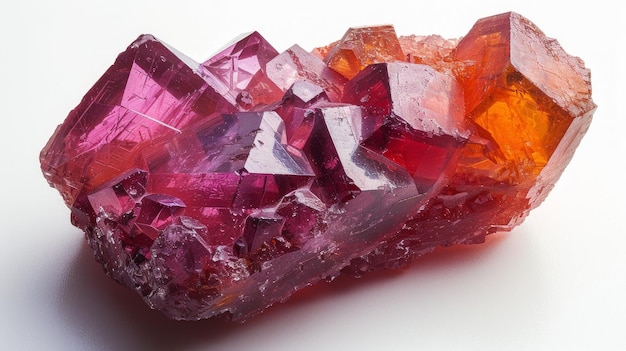 Garnet Gemstone na białym tle z zmianą koloru Generative AI