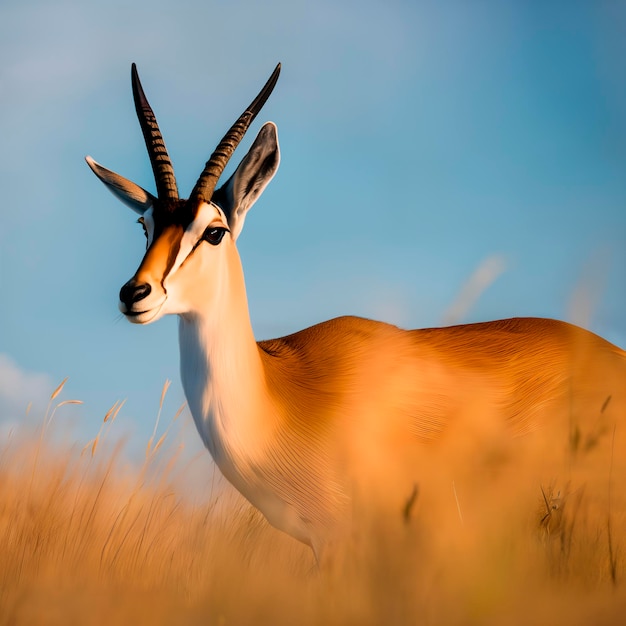 Zdjęcie gazela w swoim naturalnym środowisku afrykańska sawanna wildlife