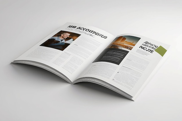 Zdjęcie gazeta reklama magazyn broszura mockup 3d rendering białe tło