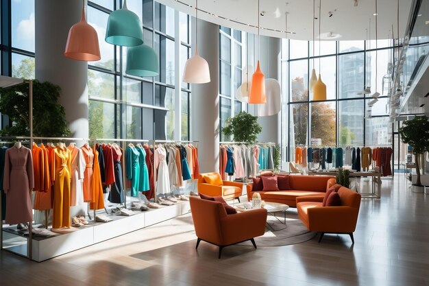 Gdzie styl spotyka się z przestrzenią Współczesna moda Boutique Interior Generative AI