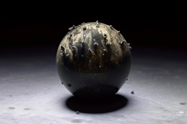 Geerit to rzadki, cenny kamień naturalny na czarnym tle, wygenerowany przez sztuczną inteligencję.