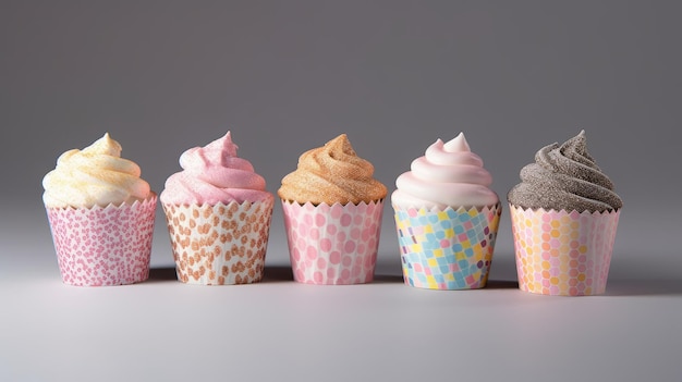 Gender Party Cupcake Wrappers w minimalistycznym stylu generowane przez AI