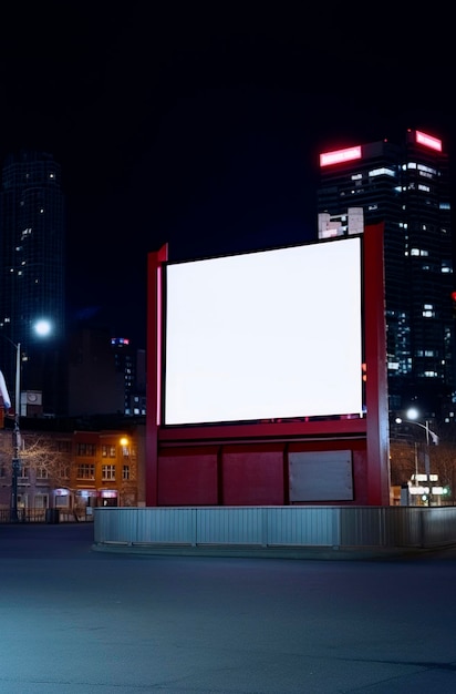 Generacyjna sztuczna inteligencja ilustracja dużego billboardu w mieście zapowiadającego reklamę