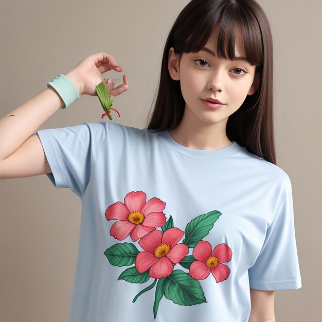 Generacyjna sztuczna inteligencja koszuli Flower Girl