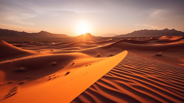 Generacyjne AI Eternal Sands obejmujące urzekające piękno pustynnych krajobrazów