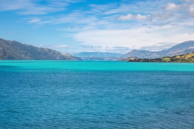 Generał Carrera jezioro i góry piękny krajobraz, Chile, Patagonia, Ameryka Południowa