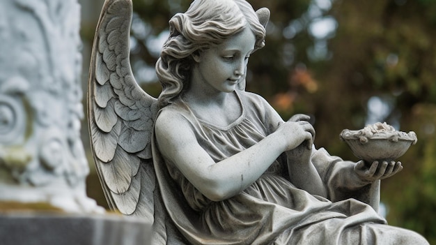 Zdjęcie generative ai antyczny posąg anioła