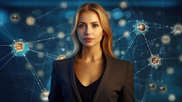 Generative AI Blockchain i bizneswoman