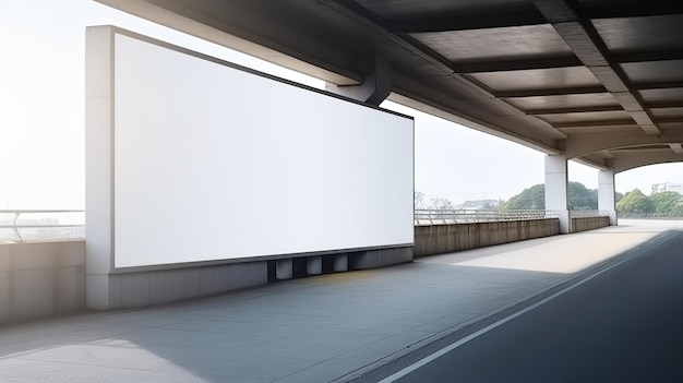 Generative AI Realistyczny uliczny duży billboard makieta pusta do reklamy prezentacyjnej