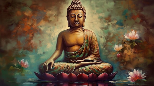 Generative AI stworzyło oszałamiający obraz olejny przedstawiający Buddę