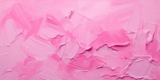 Generative AI Zbliżenie impastowej abstrakcjonistycznej szorstkiej różowej sztuki malowania tekstury