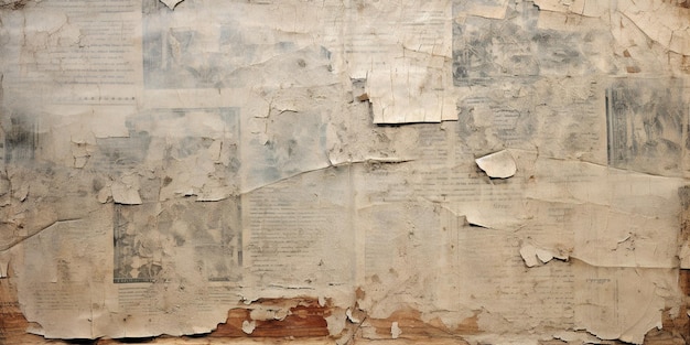 Generatywna AI gazeta lub papier grunge starodawny tekstura tło