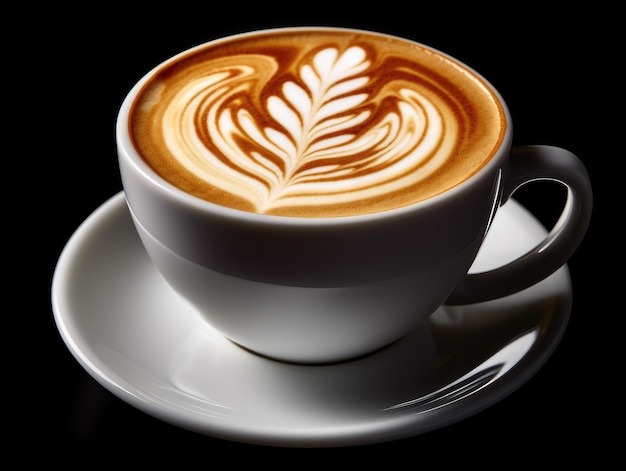 Generatywna ilustracja ai filiżanki cappuccino z latte art