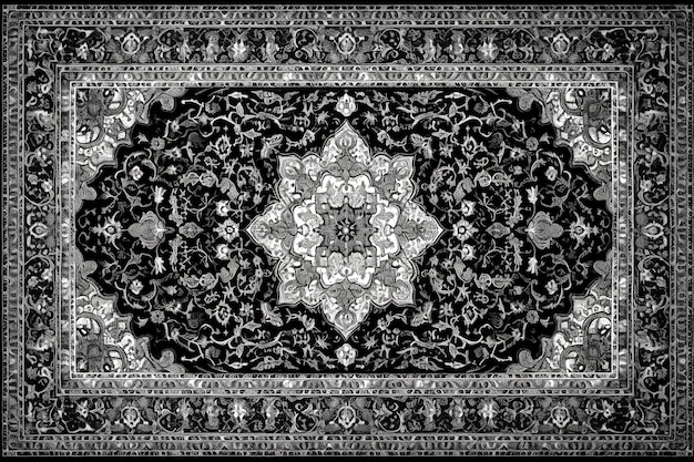 Generatywna ilustracja AI Retro Persian Carpet Design w różnych kolorach