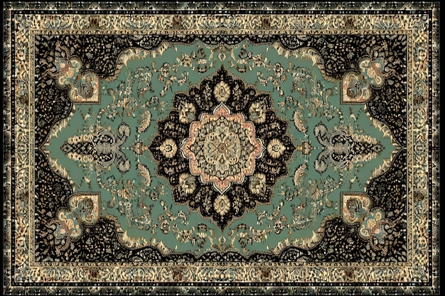 Generatywna ilustracja AI Retro Persian Carpet Design w różnych kolorach