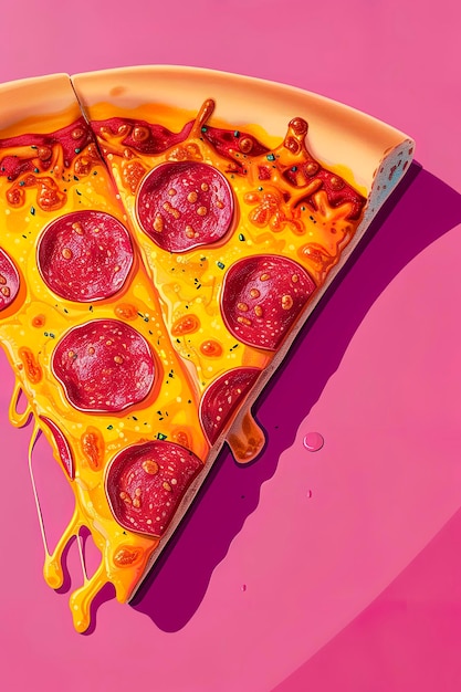 Generatywna ilustracja AI tła pizzy z przestrzenią do kopiowania