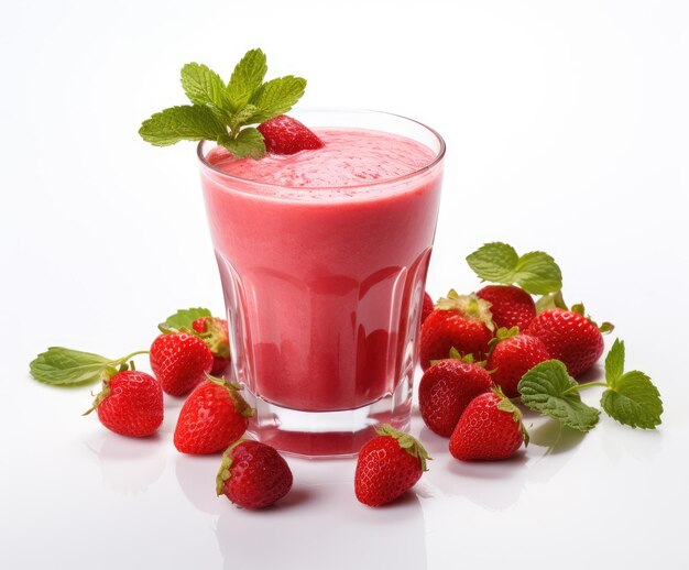 Zdjęcie generatywna ilustracja napoju z świeżych owoców z smoothie z truskawki