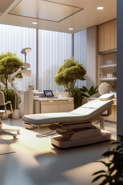Generatywna ilustracja nowoczesnej kliniki masażu fizjoterapeutycznego Luksusowe obiekty Koncepcja zdrowia