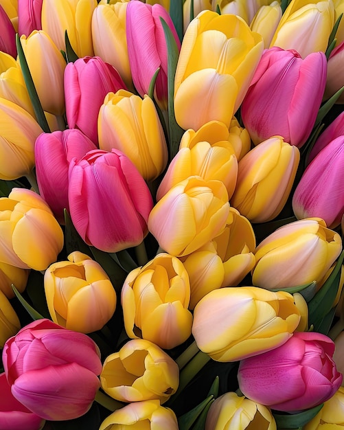 Generatywna sztuczna inteligencja bukietu tulipanów