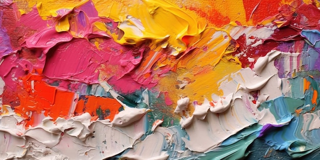 Generatywna sztuczna inteligencja Closeup impasto abstrakcyjne szorstkie kolory jesienne tekstura malarstwa artystycznego