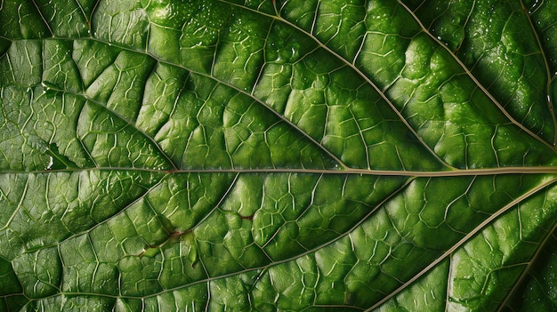 Generatywna sztuczna inteligencja makro tekstura zielonych liści żył zielonych liści tekstura ekologia tło