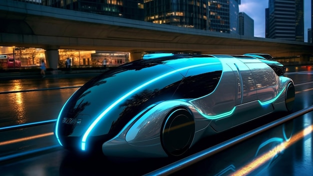 Zdjęcie generatywna sztuczna inteligencja – podróż do jutra futurystyczny transport