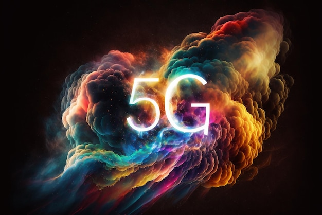 Generatywne Ai Abstrakcyjne Tło Nowego Bezprzewodowego Połączenia Internetowego 5g