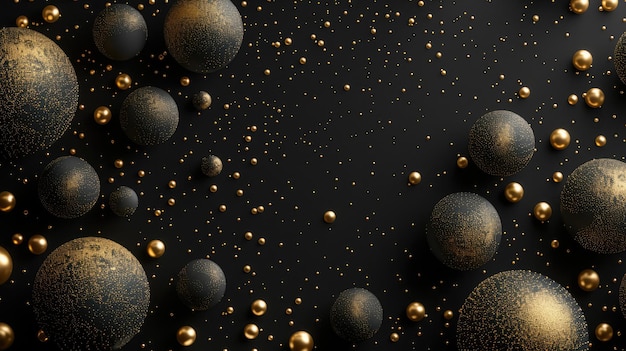 Generatywne AI Czarny i złoty luksus 3D teksturowane tło w stylu art deco