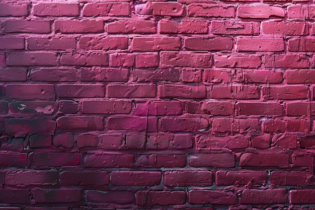 Generatywny obraz sztucznej inteligencji wzoru ściany z fioletowych cegieł Tło z szorstką teksturą