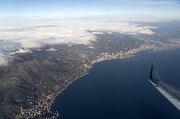 Genua Harboe linia brzegowa widok z lotu ptaka panorama krajobraz