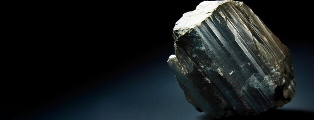 Geokronit jest rzadkim szlachetnym kamieniem naturalnym na czarnym tle wygenerowanym przez sztuczną inteligencję.