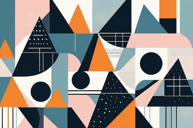 Zdjęcie geometria minimalistyczny plakat z prostym kształtem i figurą abstrakcyjny wektorowy wzór w stylu skandynawskim do prezentacji biznesowej baneru internetowego.
