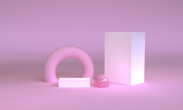 Geometryczna Kształt Scena Minimalna, 3d Rendering.