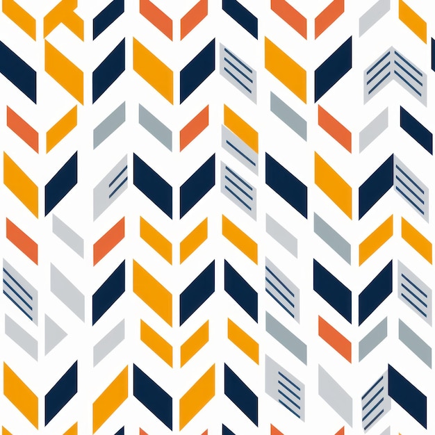 Geometryczna prostota pomarańczowe i niebieskie szewrony w minimalistycznym projekcie