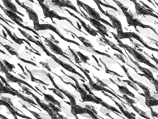 Geometryczna zwierzęca tekstura. Afrykański wzór. Paski Bezszwowy Wzór. Projekt kamuflażu akwarelowego monochromatycznego i w skali szarości. Abstrakcyjna płytka Safari. Nadruk skóry zebry. Tło kamuflażu zwierząt.